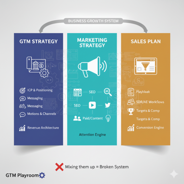 GTM Strategy vs Marketing vs Sales Plan: Stop Mixing These Up